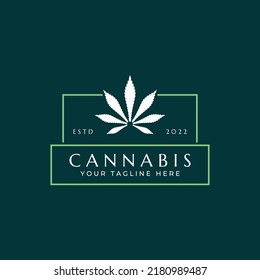 Logo o diseño de plantillas de marihuana o hoja de cannabis.