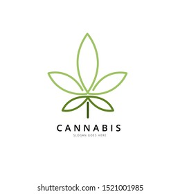 Marijuana and Cannabis leaf logo vector illustration template