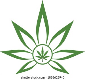 marihuana o hoja de cannabis de estilo sencillo