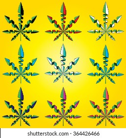 marijuana cannabis leaf symbol vector illustration