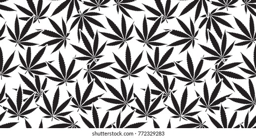 Marijuana cannabis leaf weed vector weed Seamless Pattern background wallpaper