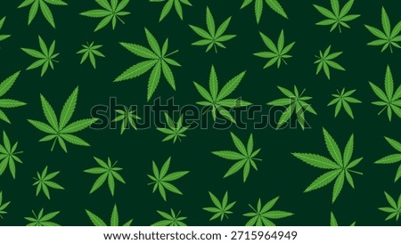 Marijuana or cannabis leaves seamless pattern background. Green marijuana leaves wallpaper