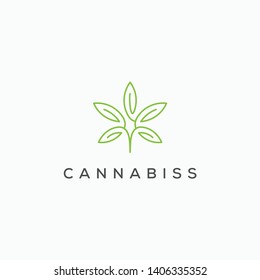 diseño del logo vectorial de la marihuana/hojas de cannabis