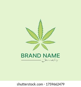Plantilla de diseño del logotipo de cannabis de marihuana