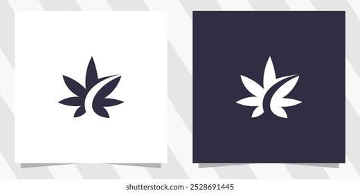 Maconha cannabis logotipo design vetor