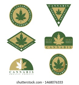 marijuana , cannabis logo label vector design
