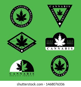 marijuana , cannabis logo label vector design