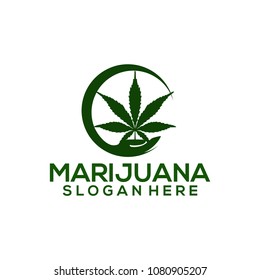 marijuana cannabis logo template vector