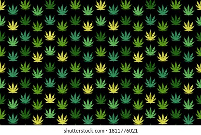 
Marijuana Cannabis Seamless Pattern In Vector Engraving