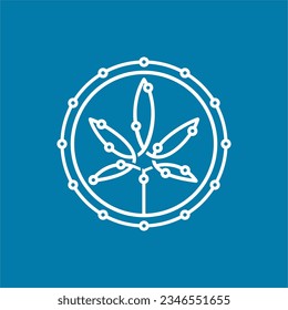 Marijuana Cannabis Tech System Connection  Symbol Vector Inspiration