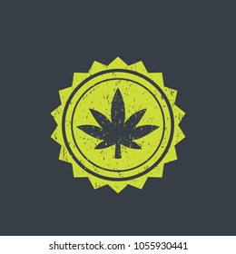 Marijuana, cannabis vector badge