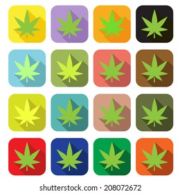Marijuana or cannabis vector flat icon