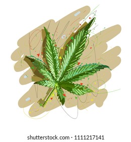Marijuana or cannabis vector leaf