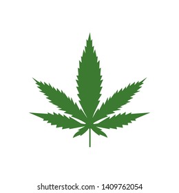 Marijuana or cannabis vector leaf isolated on white background