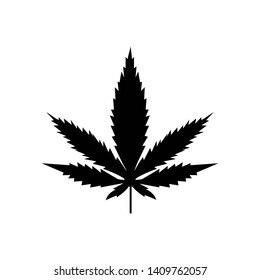 Marijuana or cannabis vector leaf isolated on white background