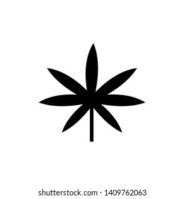 Marijuana or cannabis vector leaf isolated on white background