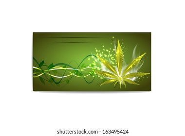 Tarjeta de marihuana para su diseño, ilustración vectorial, eps10, 5 capas. Me alegra verte en mi portafolio y tener un buen día=)
