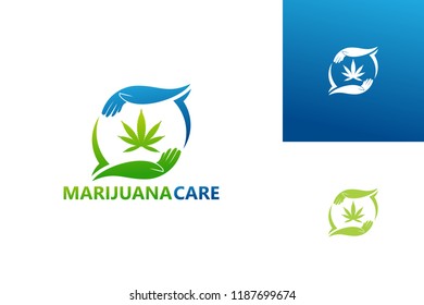 Marijuana Care Logo Template Design Vector, Emblem, Design Concept, Creative Symbol, Icon