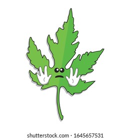 Marijuana cartoon on white background, vector illustration