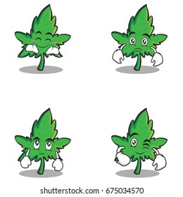 marijuana character cartoon set style
