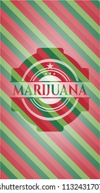 Marijuana christmas emblem.