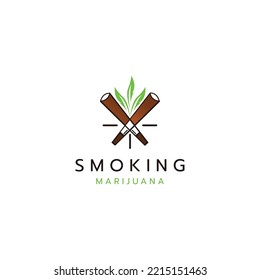 logotipo de cigarrillos de marihuana icono plantilla de diseño vector plano