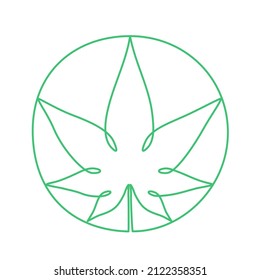 color de la marca gráfica del círculo de la marihuana