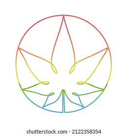 color de la marca gráfica del círculo de la marihuana