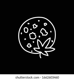 marijuana cookie doodle icon, vector illustration