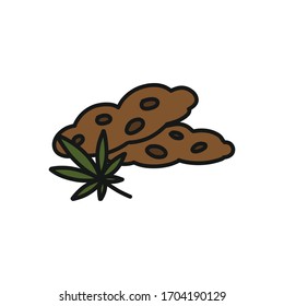marijuana cookies doodle icon, vector illustration 