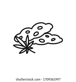 marijuana cookies doodle icon, vector illustration
