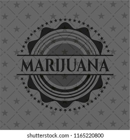 Marijuana dark emblem. Retro