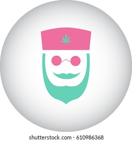Marijuana doctor symbol simple flat icon on background