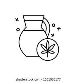 Marijuana drinks oil icon. Element of narcotic