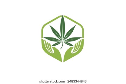 Marihuana Drogerie Vektorgrafik Logo