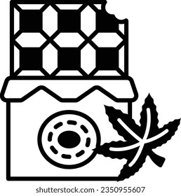 Marihuana genießbare Erfahrung Vektorsymbol-Design, Cannabis und Marihuana-Symbol, Thc und cbd-Zeichen, Rekreation von pflanzlichen Dopingmitteln, Cannabis-infused Snacks oder Schokoladenbarren-Konzept