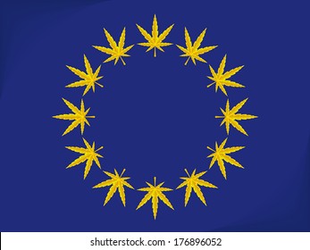 Marijuana European Union flag vector illustration