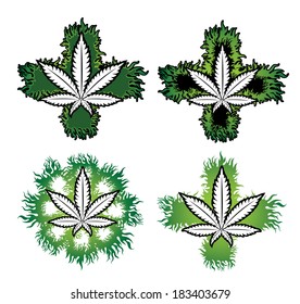 marijuana first aid cross stamp vector design