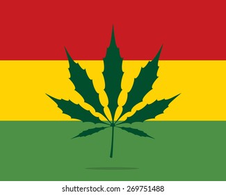 marijuana flag, cannabis leaf 
