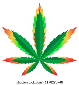 Marijuana flag colour vector picture for wrapping, craft, textile, fabric