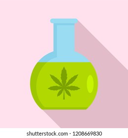 Marijuana flask icon. Flat illustration of marijuana flask vector icon for web design