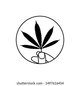 marijuana flat template icon, cannabis vector element