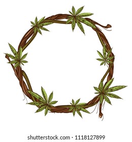 Marijuana Frame. Cultivation And Culture Of Cannabis Use.