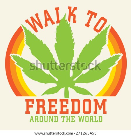 Marijuana freedom typography, t-shirt graphics, vectors