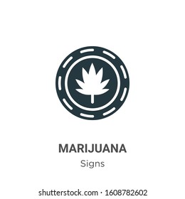 Marijuana glyph icon vector on white background. Flat vector marijuana icon symbol sign from modern signs collection for mobile concept and web apps design.