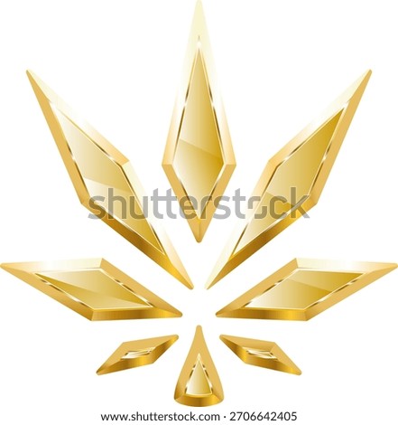 Marijuana gold icon. Isolated on transparent background.