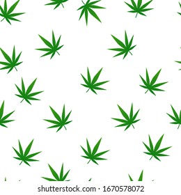 Marijuana Green Leaf Frame and black marijuana hookah seamless pattern. Vector background
