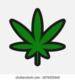 Ilustración vectorial de hoja verde de marihuana