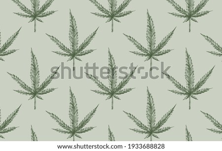 Marijuana. Green weed. Hand drawing. Vector EPS 10. Hashish image. Wallpapers for desktop.