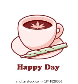 Marijuana Happy Day Coffee Vektorkunst